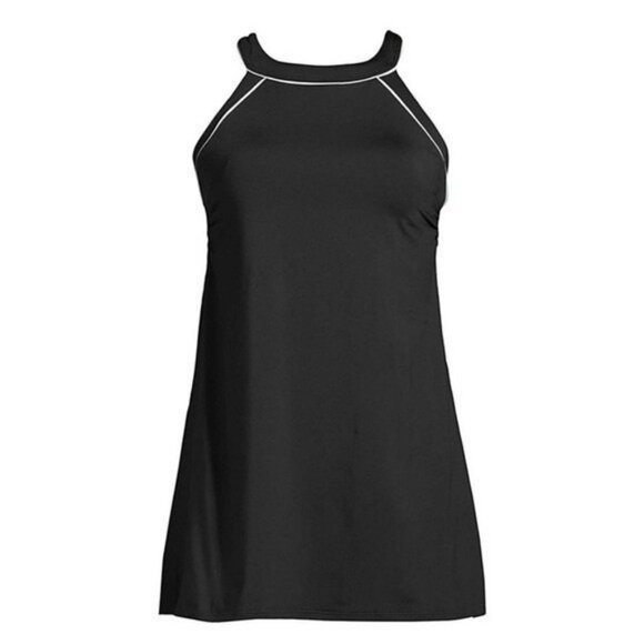 Lands end high neck swim dress swimsuit size 8 mast - Picture 5 of 8